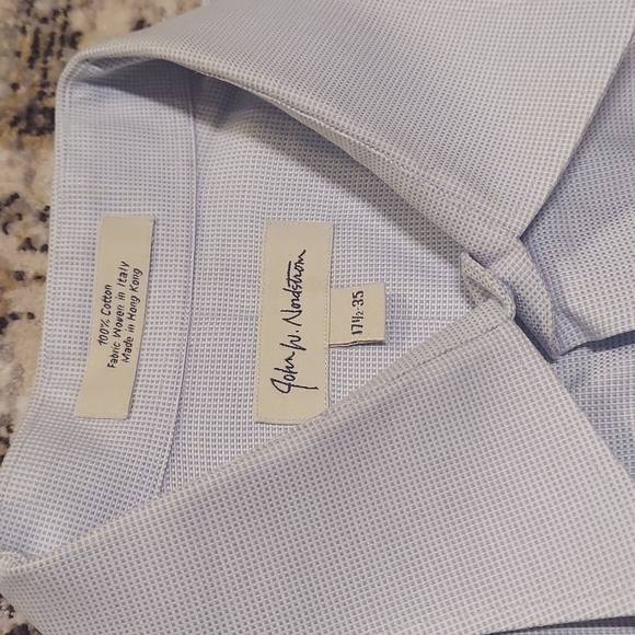 John W Nordstrom 100% cotton Men's Dress Shirt 17 1/2-35 - Picture 2 of 4